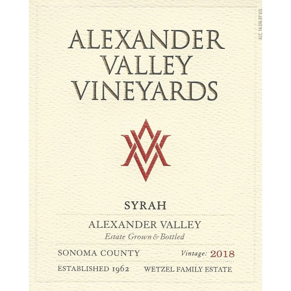 Alexander Valley Vineyards Estate Syrah 750ml