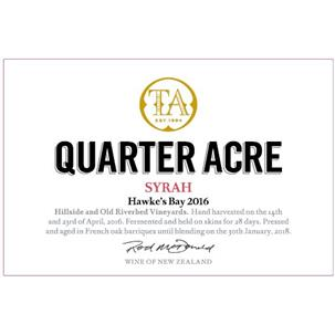 Quarter Acre Hawke's Bay Syrah 750ml