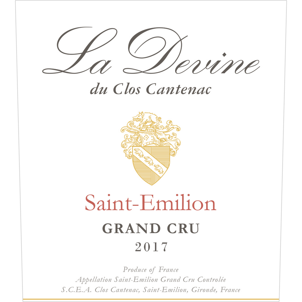Clos Cantenac La Devine Saint Emilion Grand Cru Bordeaux Rouge 750ml