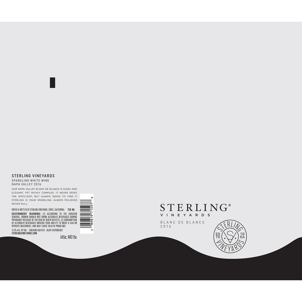 Sterling Vineyards California Blanc De Blanc 750ml