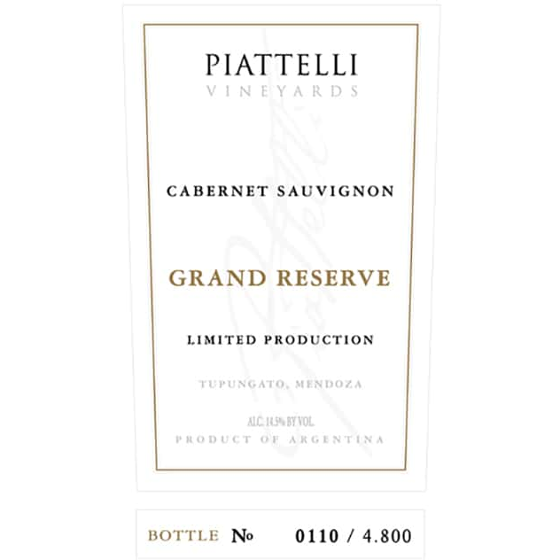 Piattelli Vineyards Mendoza Grand Reserve Cabernet Sauvignon 750ml