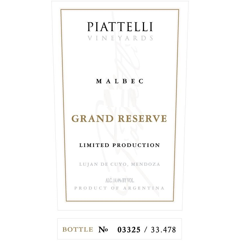 Piattelli Vineyards Mendoza Grand Reserve Malbec 750ml