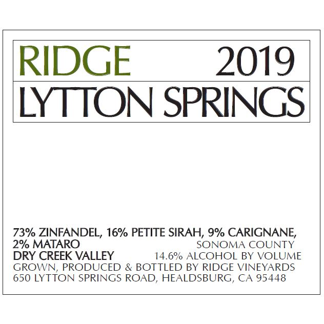 Ridge Lytton Springs Zinfandel Blend 750ml