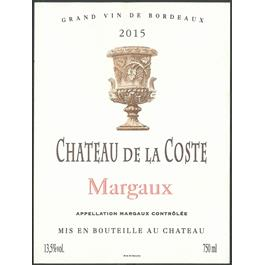 Chateau de la Coste Margaux AOC Red Bordeaux Blend 750ml