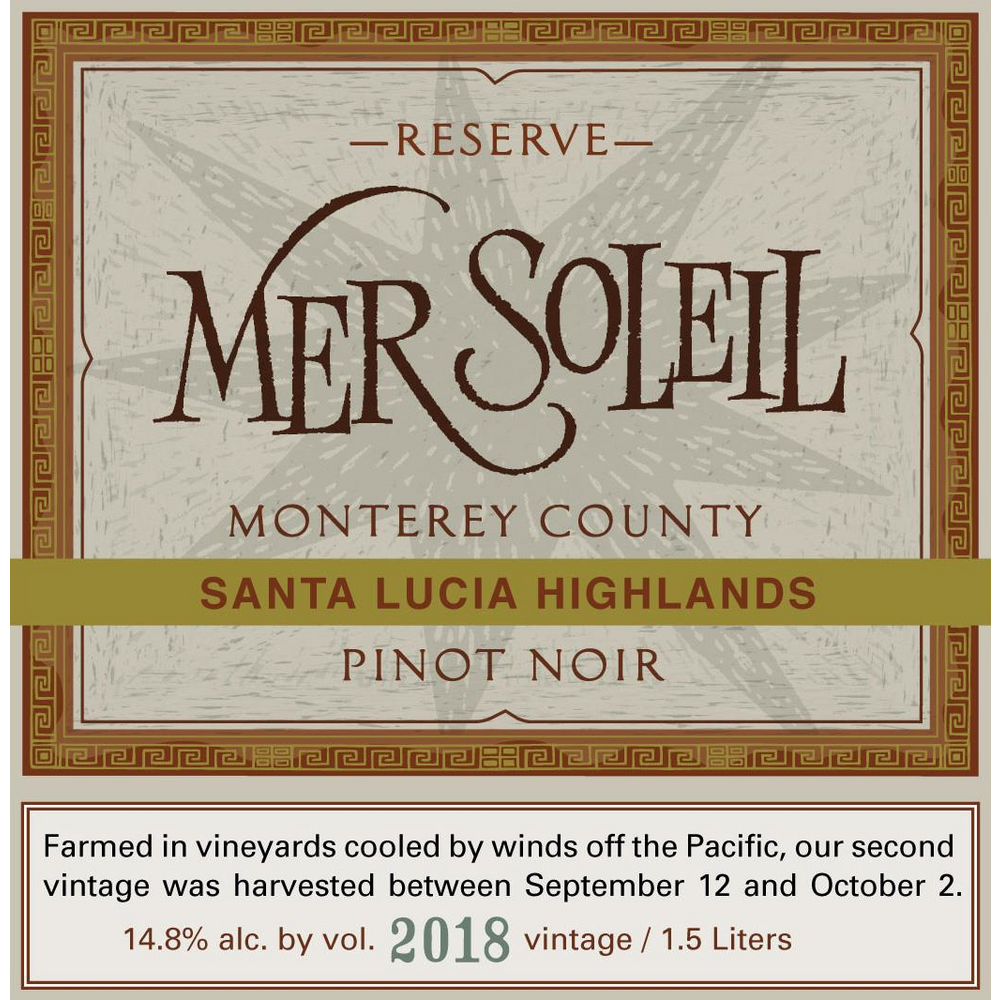 Mer Soleil Santa Lucia Highlands Reserve Pinot Noir 750ml
