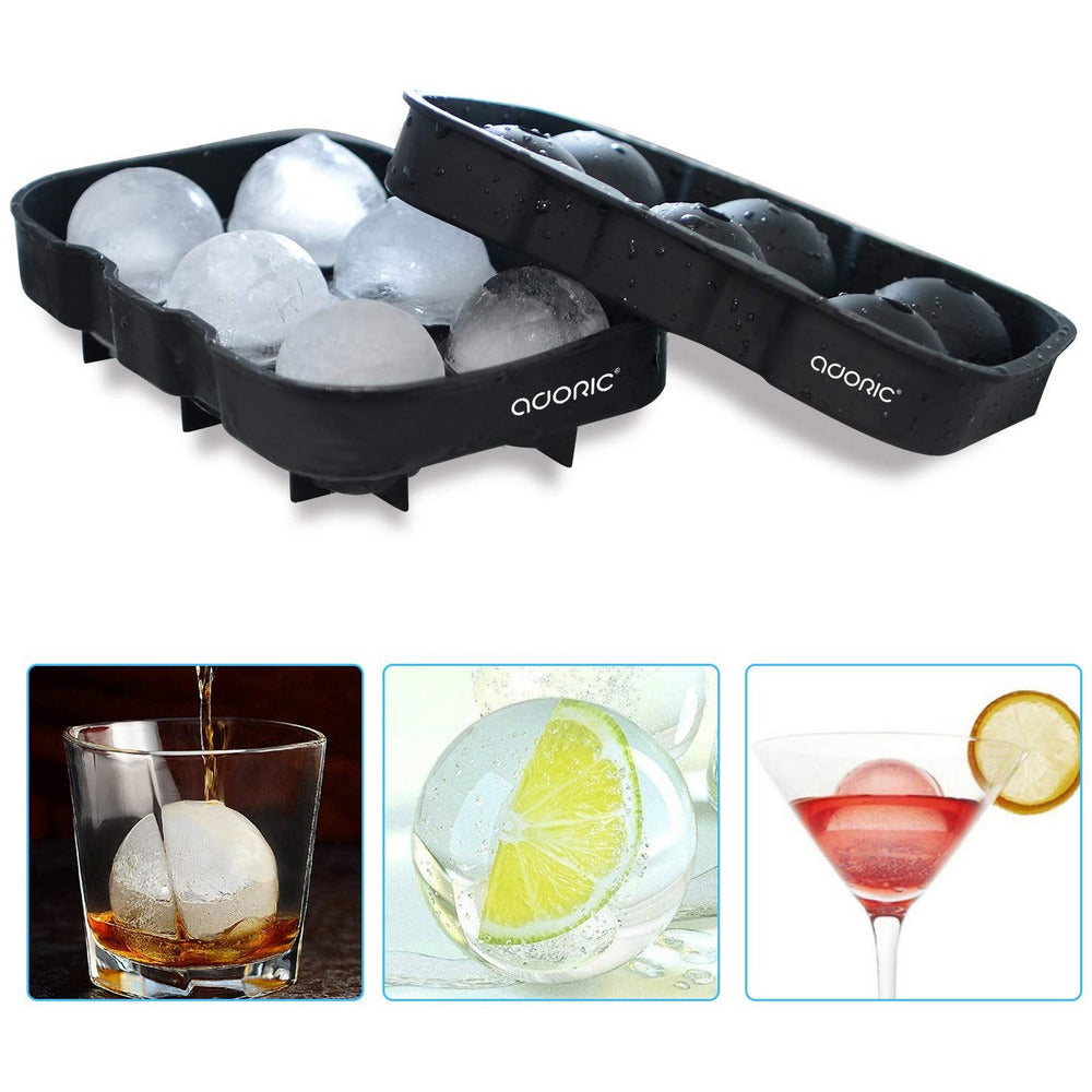 Sphere Ice Ball Maker with Lid and Large Square Ice Cube Molds