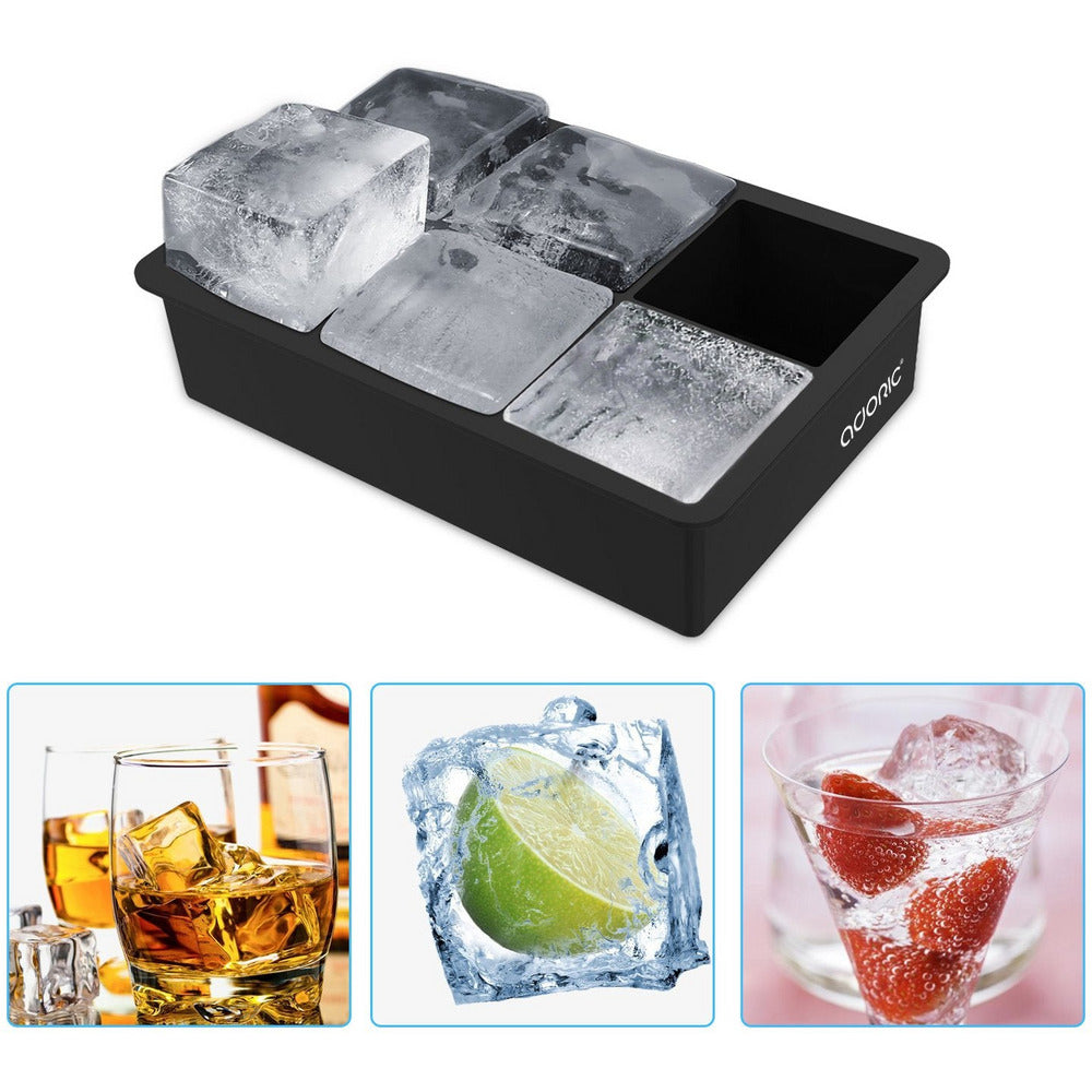 Sphere Ice Ball Maker with Lid and Large Square Ice Cube Molds
