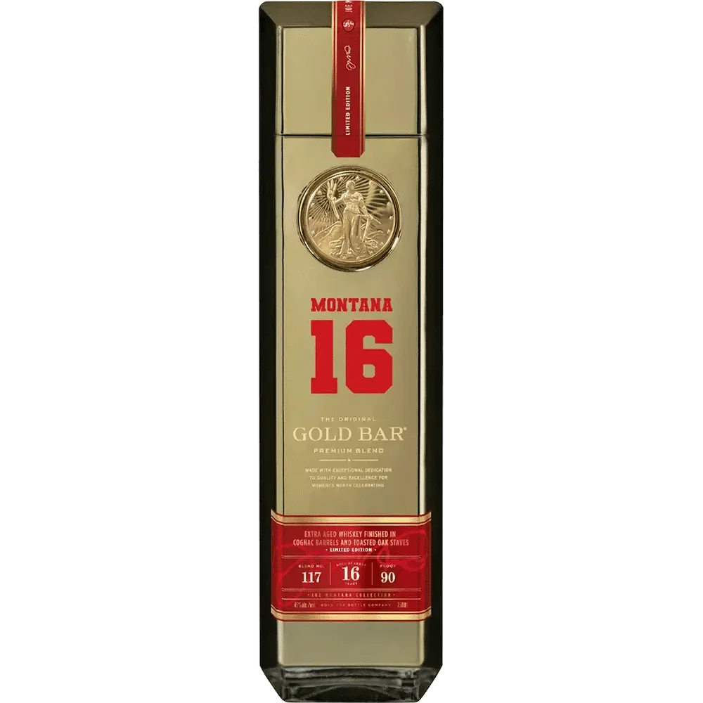 Gold Bar Blended American Whiskey Premium Blend Joe Montana 16 Year