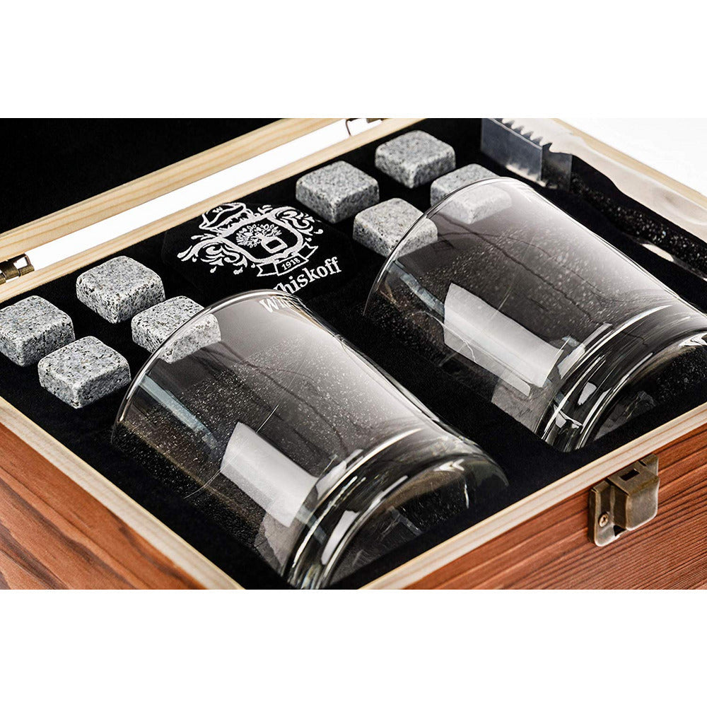 Whiskey Glasses Set & Stones