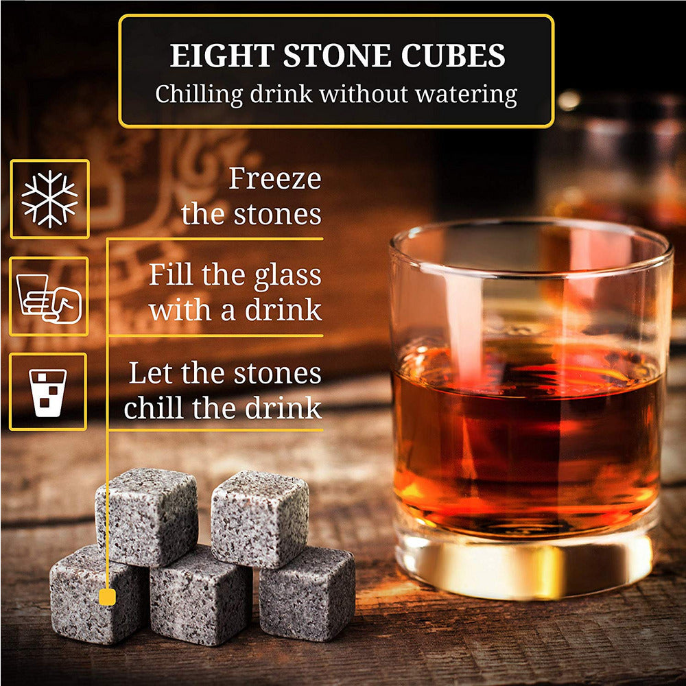 Whiskey Glasses Set & Stones