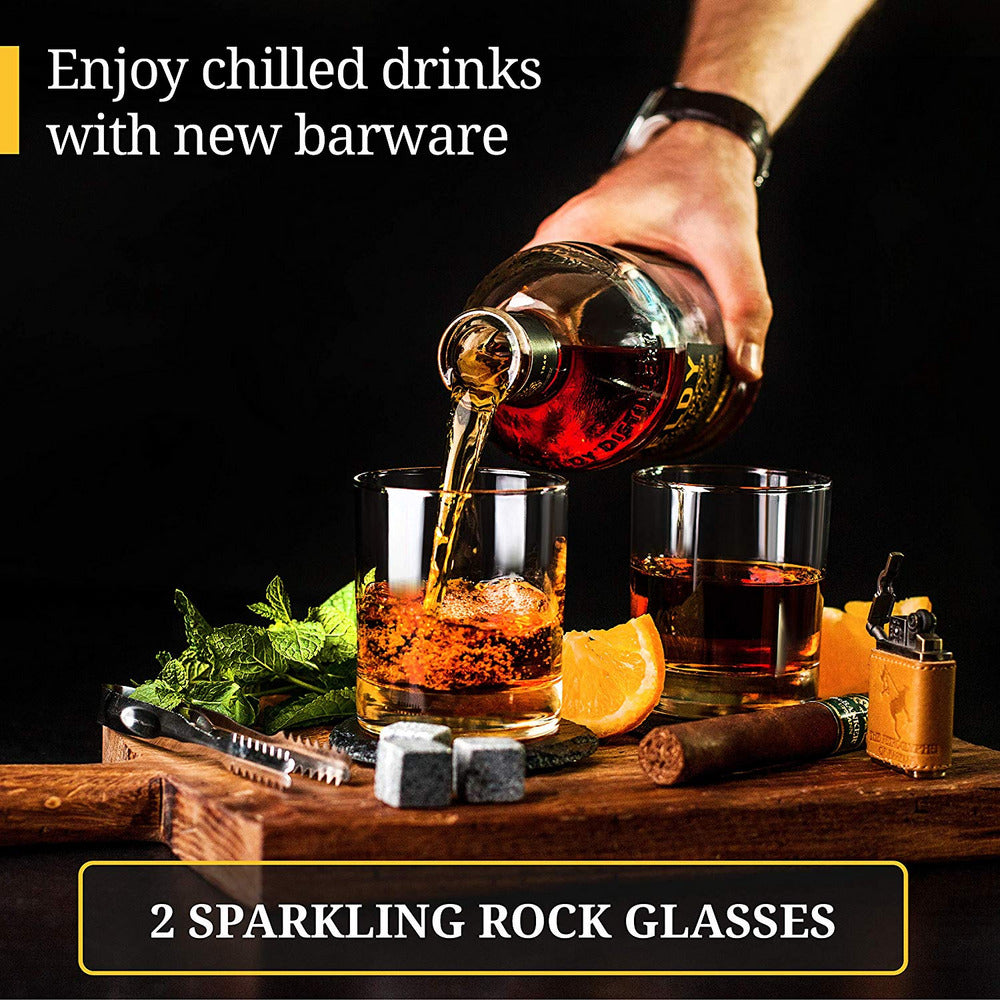 Whiskey Glasses Set & Stones