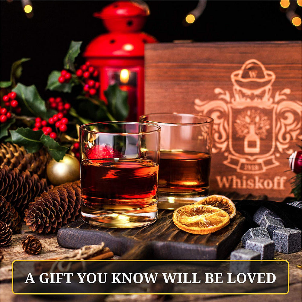 Whiskey Glasses Set & Stones