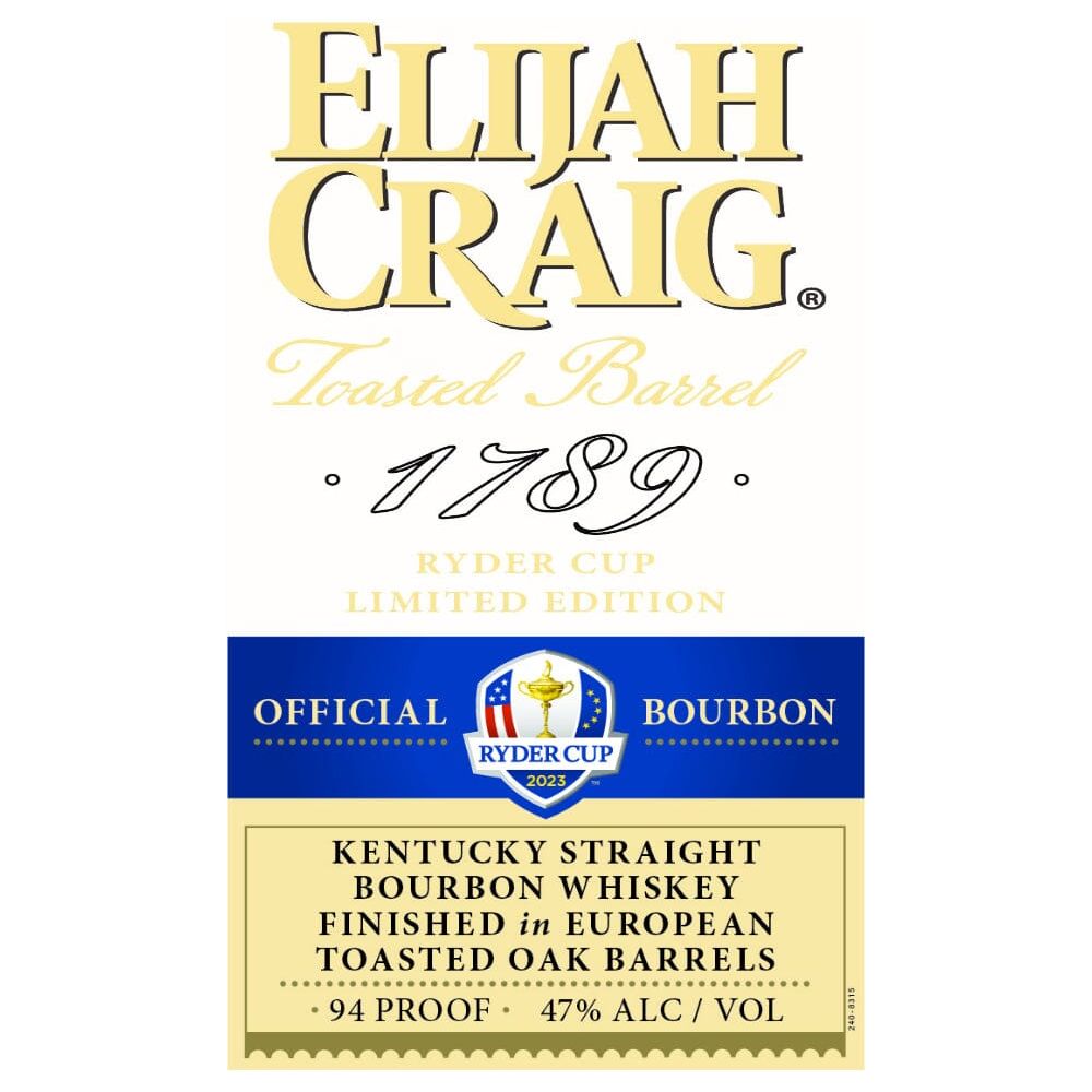 Elijah Craig Ryder Cup 2023 Kentucky Straight Bourbon
