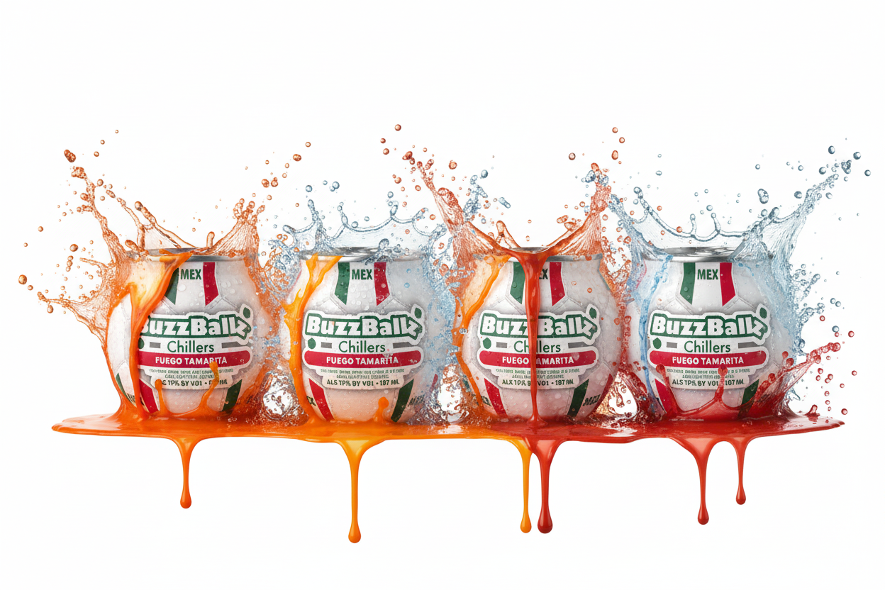 BuzzBallz Fuego Tamarita Watermelon Tamarind Pre-Mixed Cocktails 4 Pack