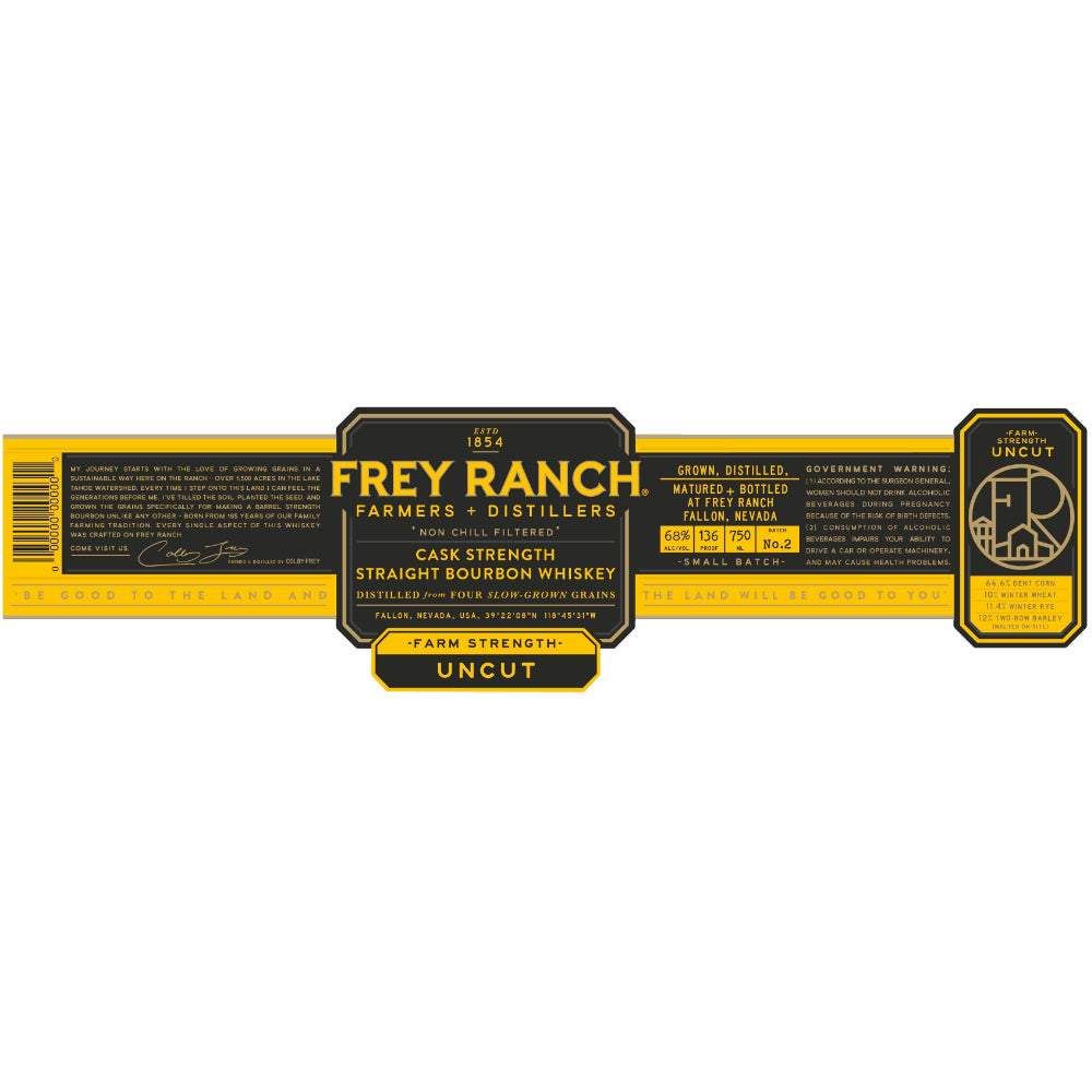 Frey Ranch Farm Strength Uncut Cask Strength Straight Bourbon Whiskey
