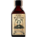 Product photograph of King Floyd's Ginger Bitters in a dark glass bottle with a vintage-style label featuring a sepia-toned portrait of a crowned man and a decorative gold and tan seal on the black cap