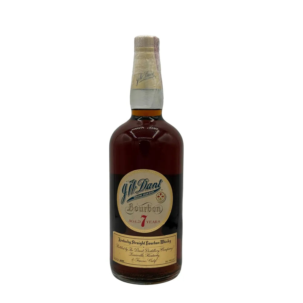 J.W. Dant 7 Year Bourbon 1960s-1970s Release 86 Proof Export — Label Detail