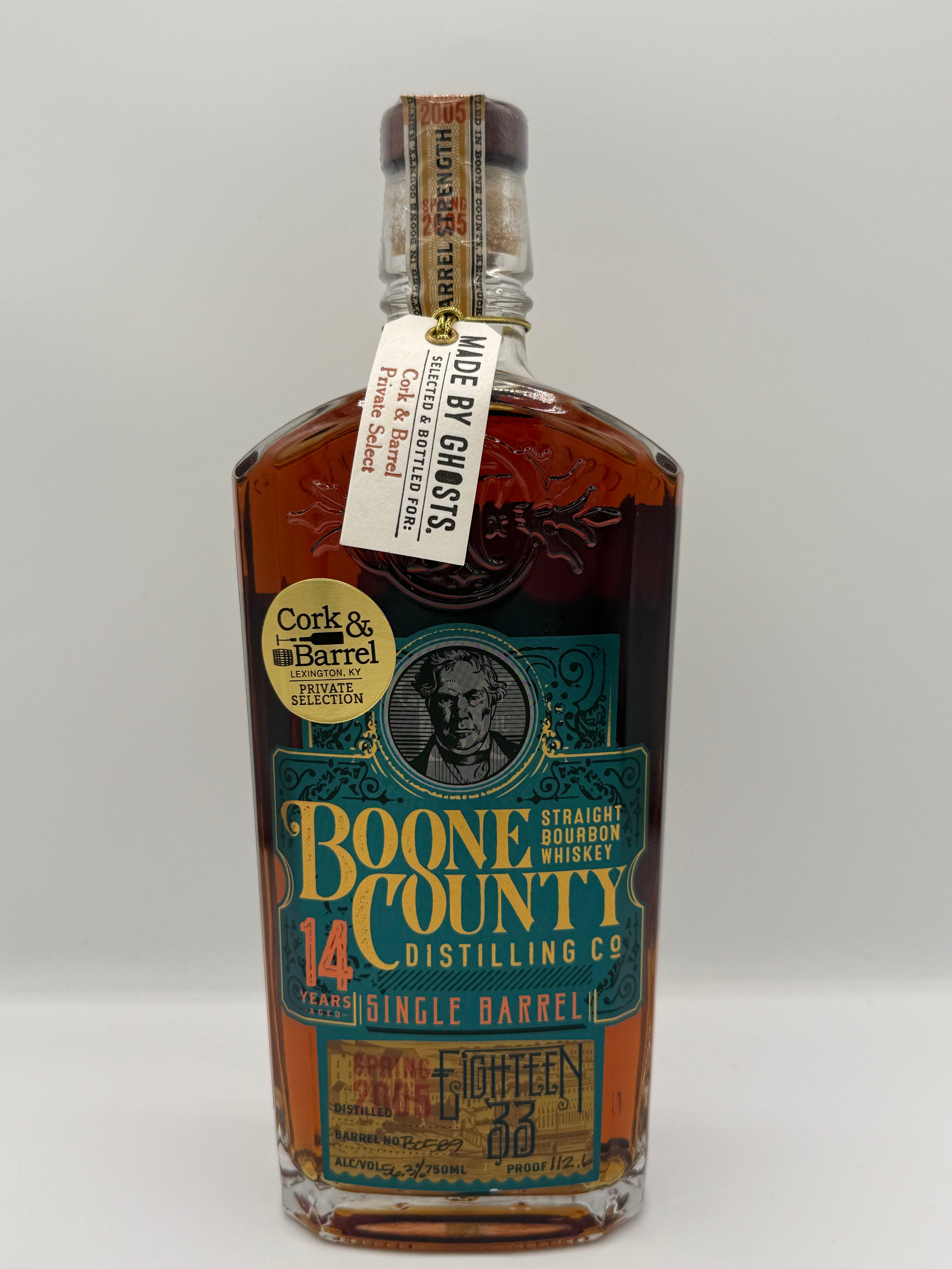 Boone County 14 Year Cork & Barrel Pick 112.6 Proof B0589