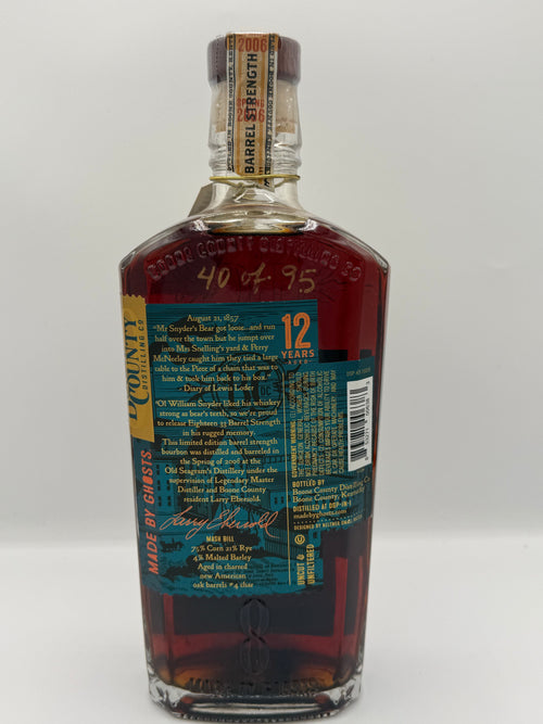 Boone County 12 Year Cask Strength Bourbon BO578 120.96 Proof Distillery Collection