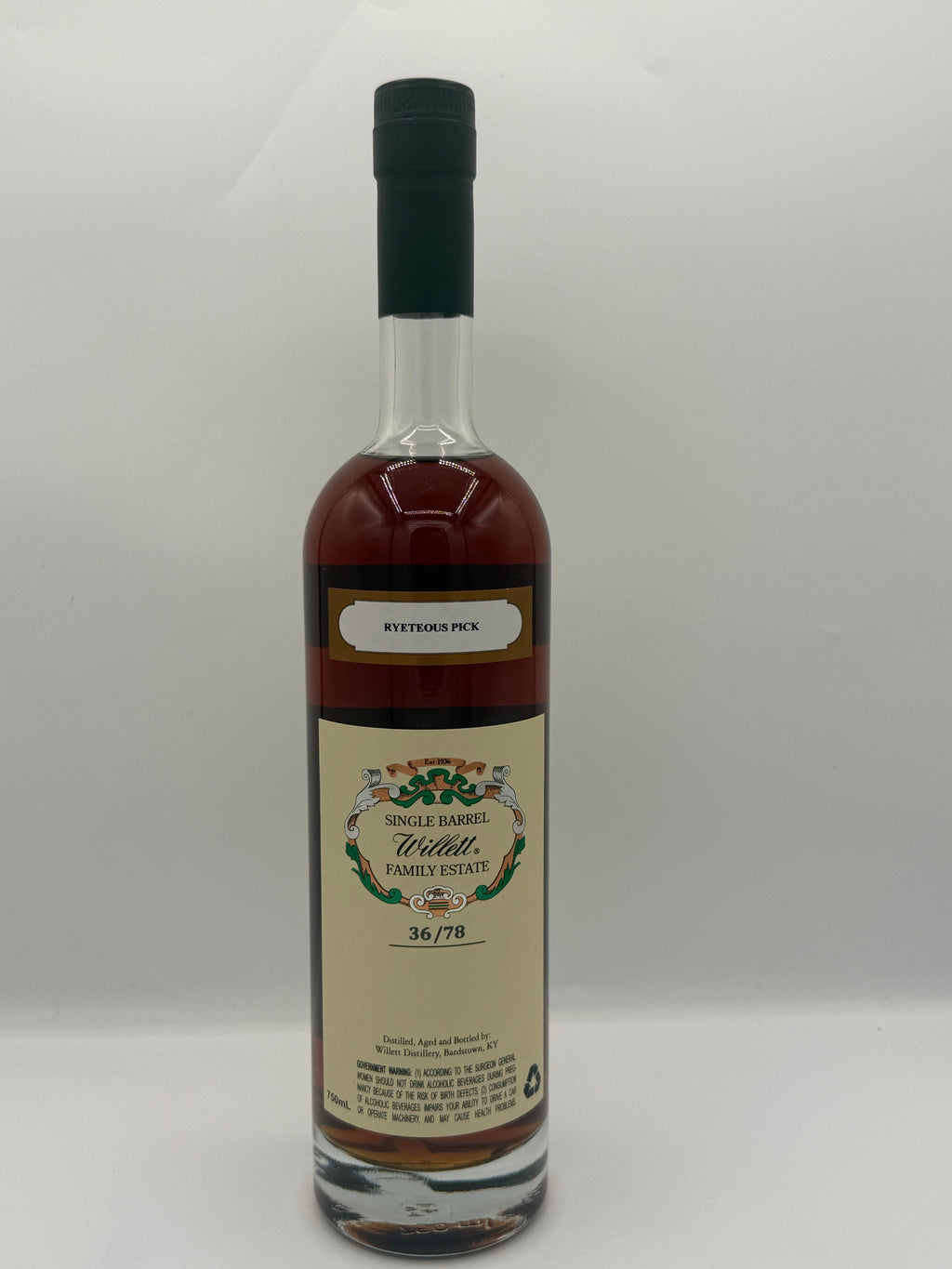 Willett Family Estate 8 Year Single Barrel Rye #2883 128.0 Proof (RYETEOUS PICK) very dark