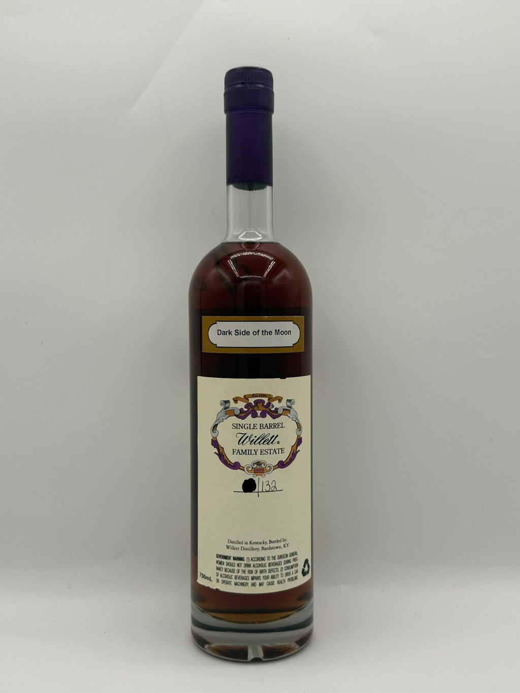 Willett Family Estate Single Barrel Bourbon 15 Year Old #1308 121 Proof (DARK SIDE OF THE MOON) SIGNED by LeNell