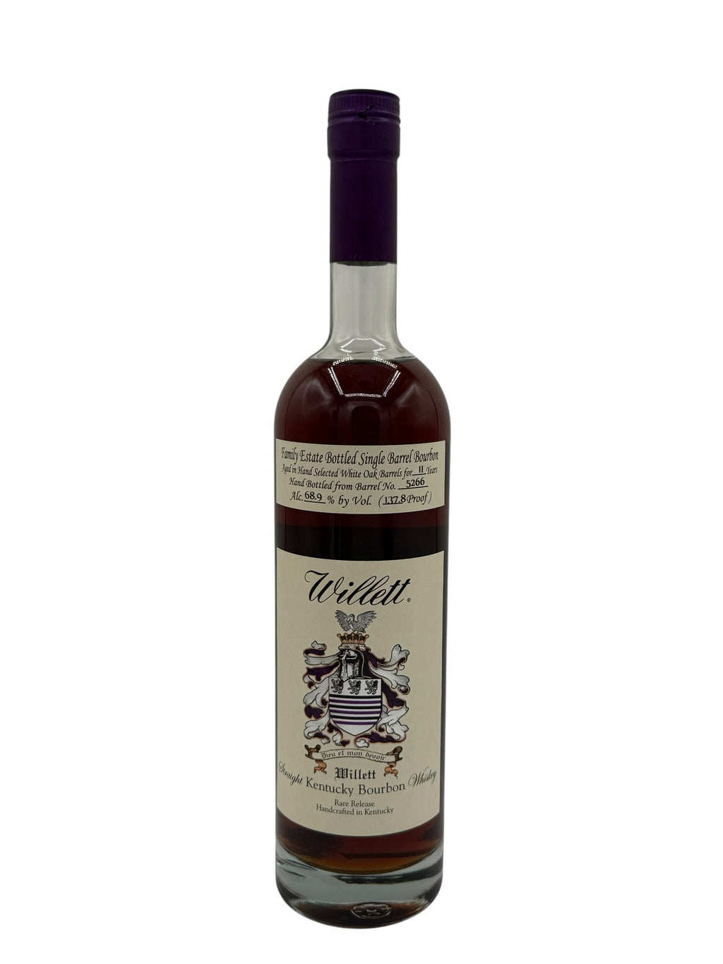 Willett Family Estate Single Barrel Bourbon 11 Year Old #5266 137.8 Proof (THE ESTATE TOUR)