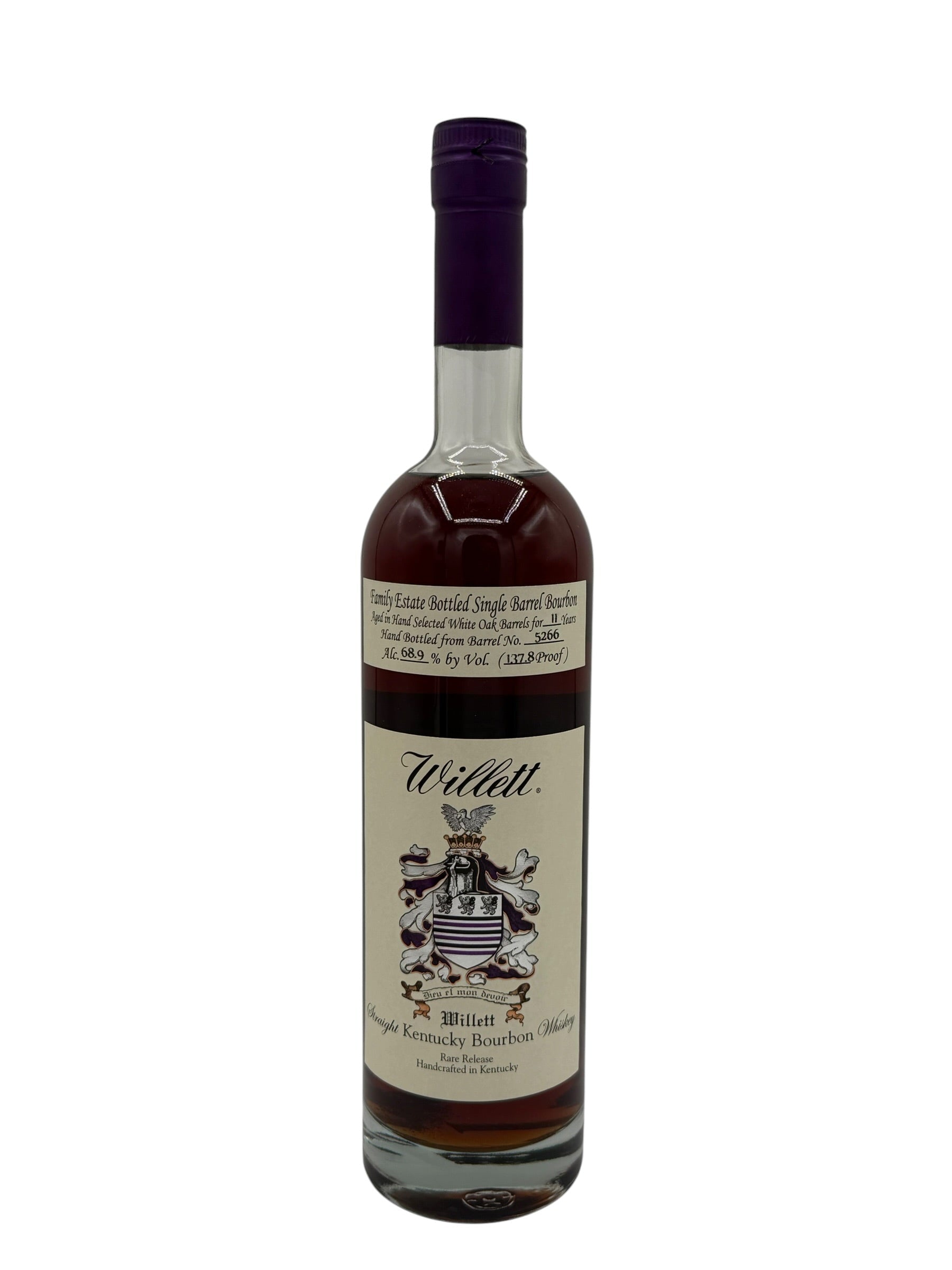 Willett Family Estate Single Barrel Bourbon 11 Year Old #5266 137.8 Proof (THE ESTATE TOUR)