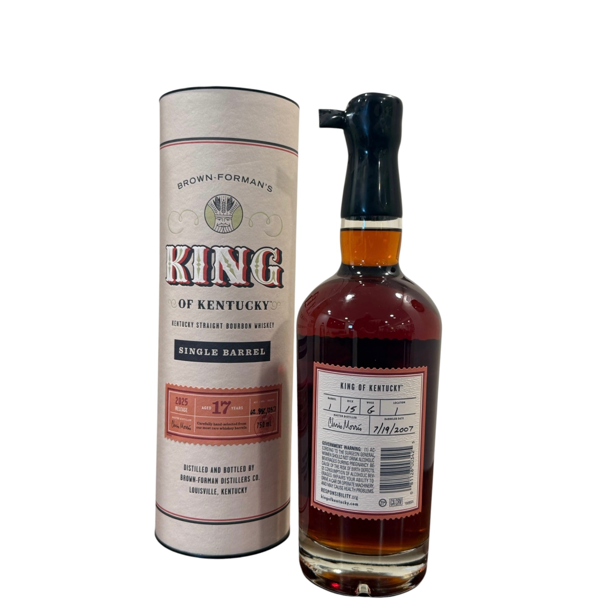 King Of Kentucky 17 Year Old Bourbon 2025 Release Single Barrel #1 125.7 Proof (Only Warehouse G from 2025)