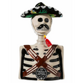 Los Azulejos Skelly Anejo Bullet w/ Mustache Tequila