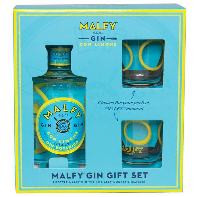 Malfy Italian Gin Con Limone  with Glasses