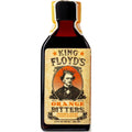 Product photo of King Floyd's Orange Bitters, a dark amber liquid in a clear bottle with a cream label depicting a crowned man and prominent orange "Orange Bitters" text, finished with a gold foil neck wrap