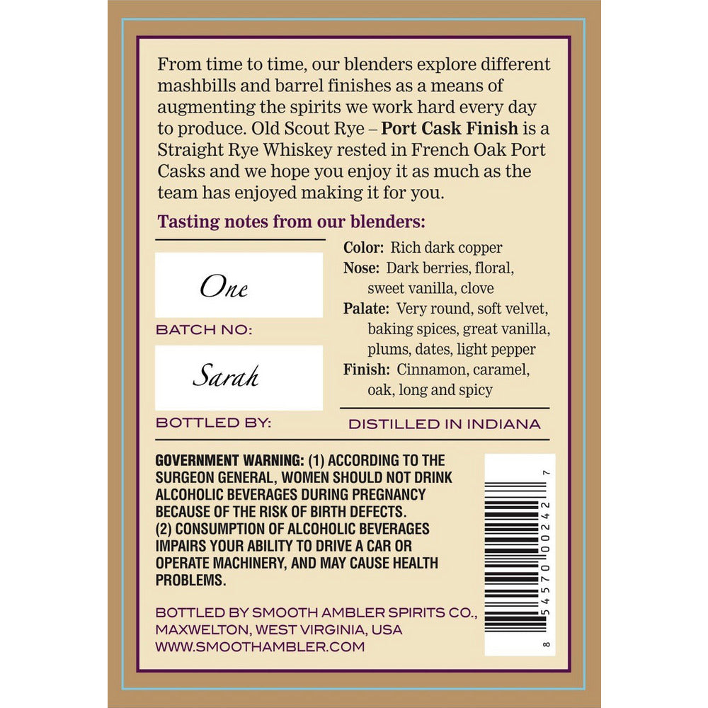 Smooth Ambler Old Scout Rye Port Cask Finish