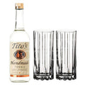 Tito's Vodka with Glass Set Bundle