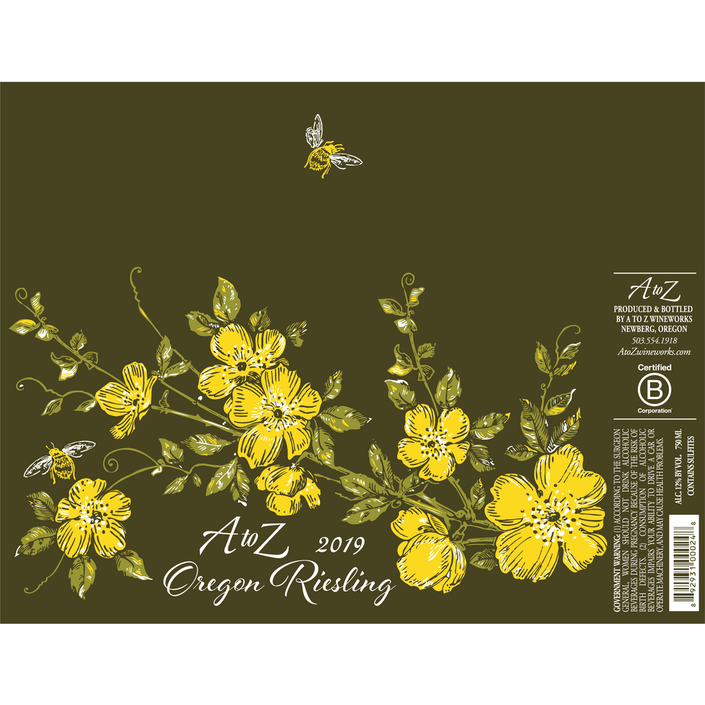 A To Z Wineworks Oregon Riesling 750ml Screw Cap