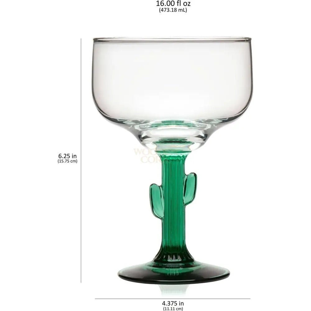 Libbey Cactus Margarita Glasses, 16-ounce, Set of 4