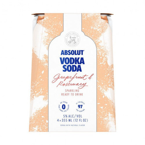 Absolut Ready to Drink Grapefruit & Rosemary Vodka Soda  4pk Cans